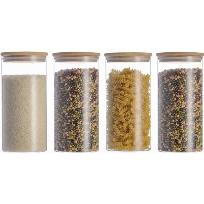 4x1300ml Food Storage Containers Preservation In Borosilicate Glass with Airtight Lid (10x20cm)