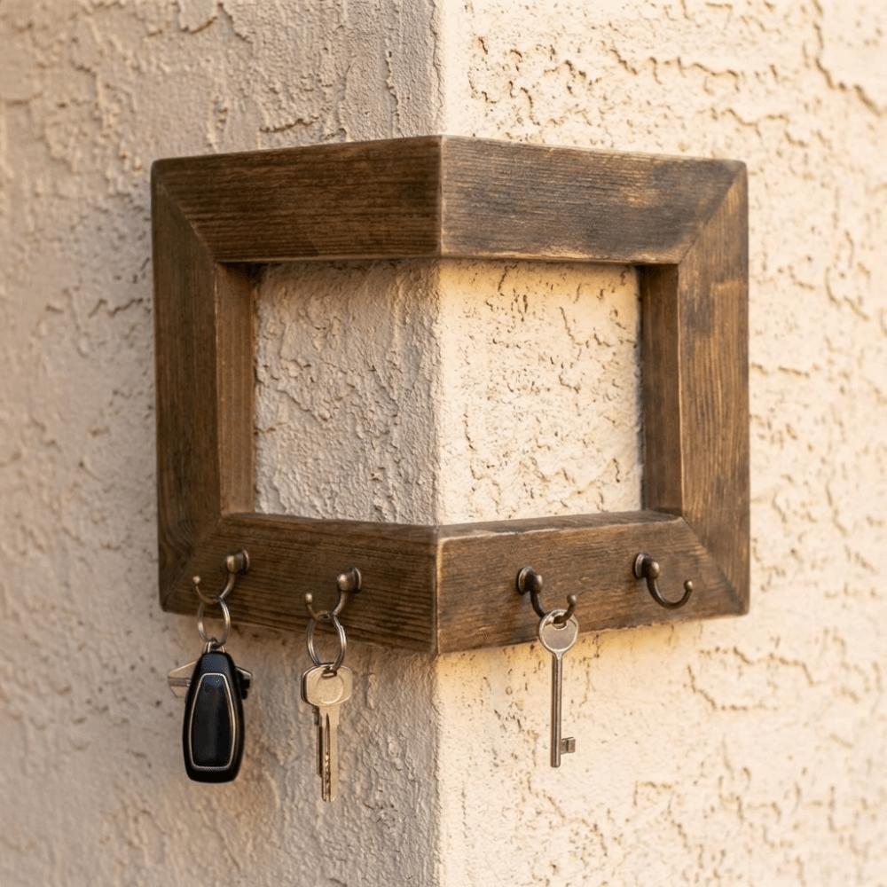 Wall-mounted Key Hook Rack Rural Style Sundries Storage Holder Housewarming Gift