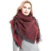 Autumn Winter Shawl Women's Thick Solid Color Large Square Scarf