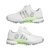 Golf Shoes Tour 360 24 Boa Footwear Spark cm 2E [Adidas Golf] Women's White/Silver Metallic/Green 23.0