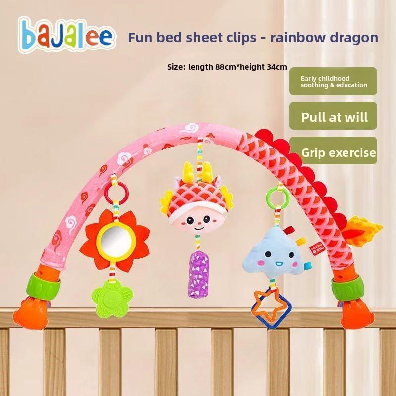 Baby Carriage Hanging Plush Toy With Rattle And Detachable Clip For Newborns