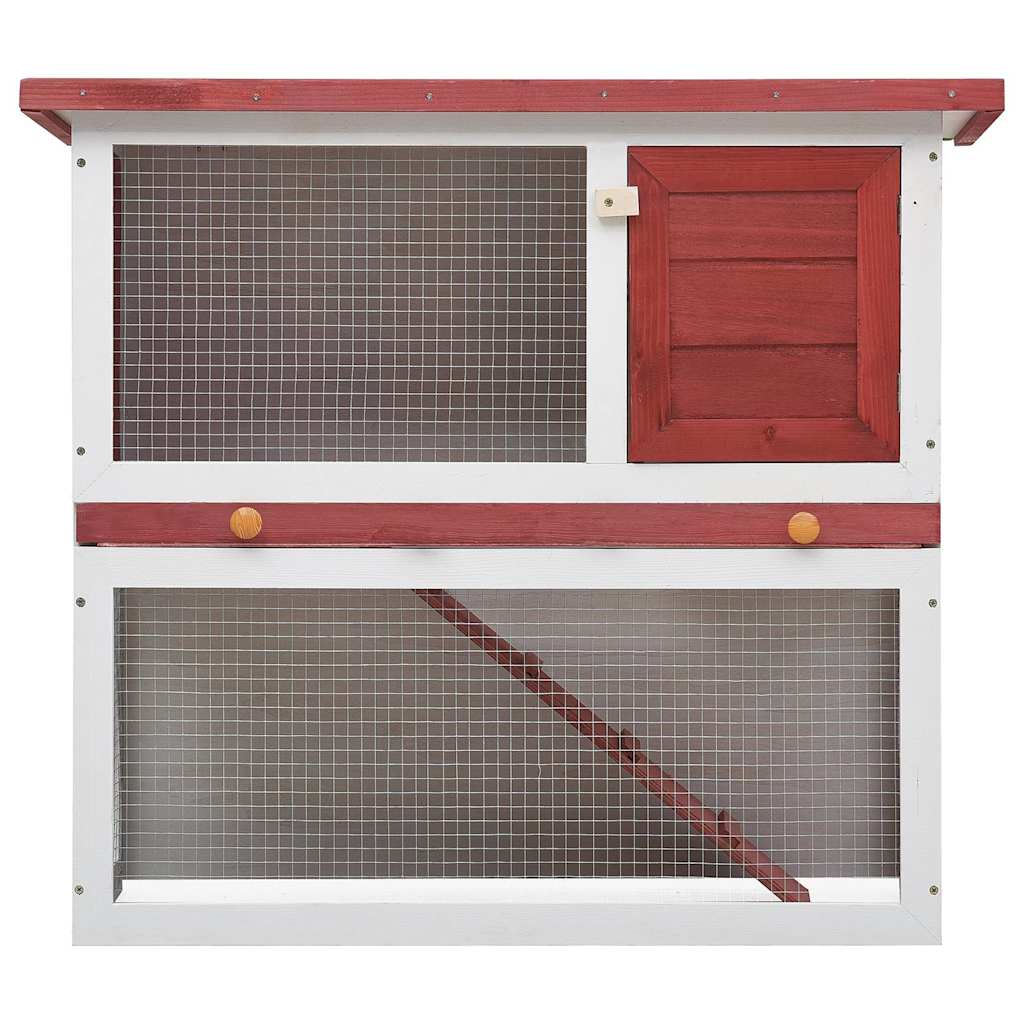 Rabbit Hutch with 1 Door Red Wood