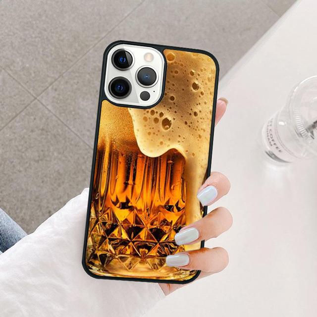 Чехол-бампер для iPhone 17 Air 15 16 14 13 12 Pro Max 11 Pro Max Plus с изображением бокала алкоголя и пива