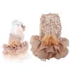 Summer Pet Cloth Small Dog Dress Puppy Sequined Princess Bubble Skirt Wedding Costume (Gold M)