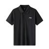 Embroidered Logo Quick-Dry Casual Sports Polo Shirt Men Tops Black APLT139-1