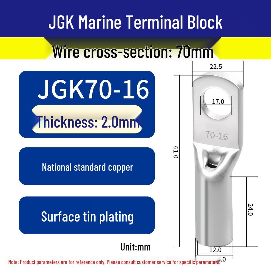Huaxi Technology Red Copper JGK10-6 Marine Terminal Block - Cold-Pressed Crimp Ring