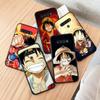 AD62 One Piece Луффи Черный Чехол для iPhone 16 15 Plus 14 13 12 11 Pro 8 7 6S SE 5S X XR XS Max Realme C30 C33 C31 9I Huawei Y8P Y9 Мягкий Чехол
