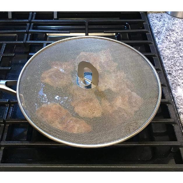 Antallcky 3 шт. Защитная крышка от брызг жира для сковороды со складной ручкой-Щит-Защита от брызг масла-Без беспорядка от кулинарного масла–Без ожогов–Ультратонкая