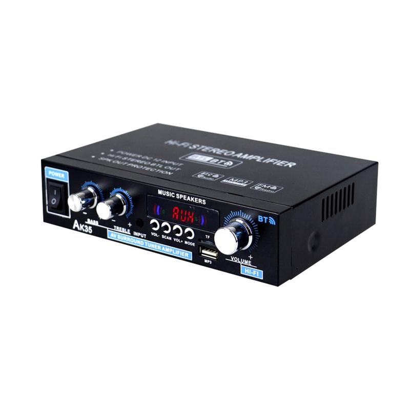 AK35 Bluetooth HiFi Stereo Audio Amplifier with USB TF RCA AUX + Remote Control