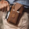 Men's Crazy Horse Leather Waist Bag - Retro Phone Holder and Outdoor Tactical Belt Pouch