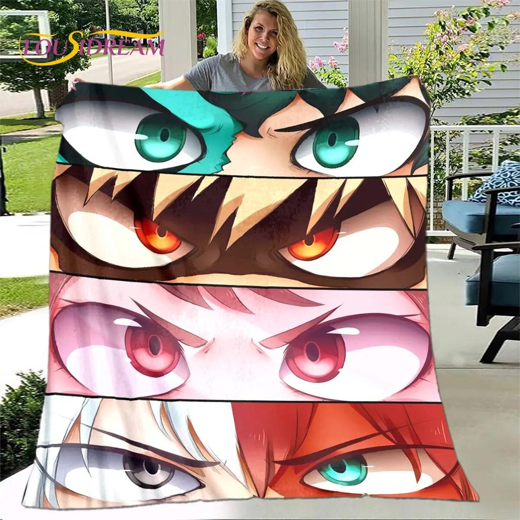 Мягкое плюшевое одеяло My Hero Academia с героями мультфильмов, фланелевое одеяло для гостиной, спальни, кровати, дивана, чехол для пикника
