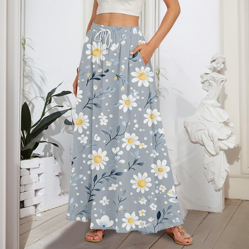 Женские струящиеся расклешенные юбки-макси с оборками и эластичным поясом, элегантные многослойные длинные юбки в стиле бохо