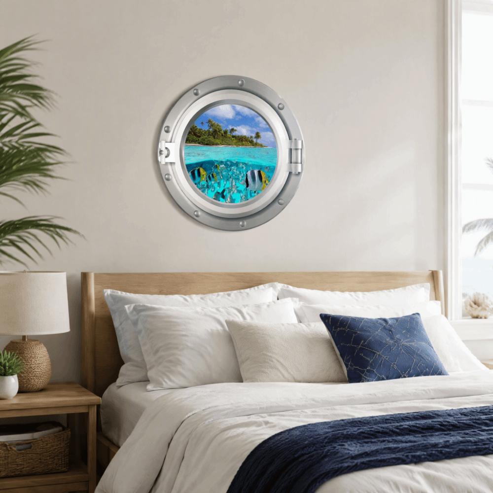 35x35cm 3D Ocean Wall Decals PVC Peel and Stick Wall Decals Shared Living Space