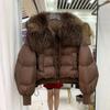 Зимняя куртка из хлопка-пуховика для маленьких размеров, короткое свободное утолщенное пальто с большим меховым воротником для теплых женщин