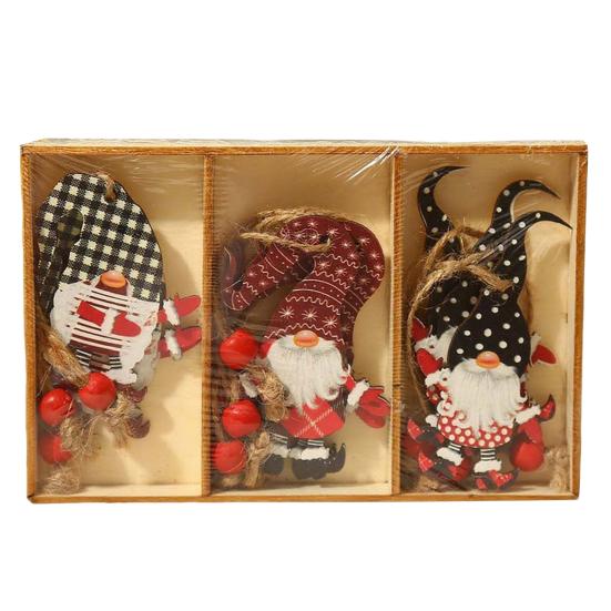 9 шт. Деревянные подвесные украшения на рождественскую елку, ручной работы, украшения в виде кукол эльфов-гномов