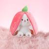 Easter Bunny Plush Reversible Carrot Strawberry Bunny Plush Toy Pillow Bunny With Zipper Birthday Gift For Boys Girls Kids Doll