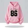 Oversized Hooded Sweatshirt With Minimalist Signature Print Numeric Design Unisex Streetwear Casual Long Sleeve