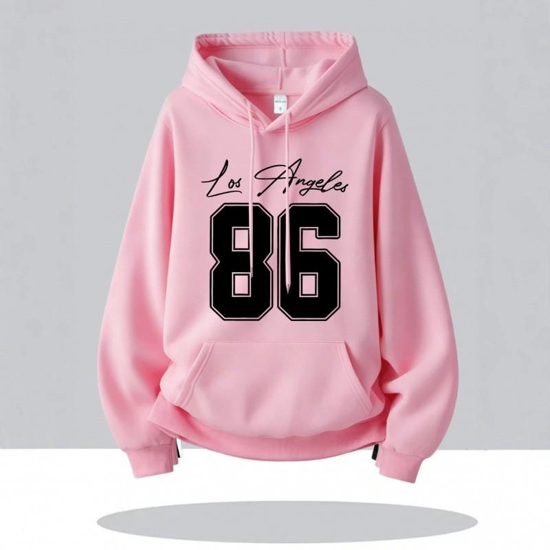 Oversized Hooded Sweatshirt With Minimalist Signature Print Numeric Design Unisex Streetwear Casual Long Sleeve