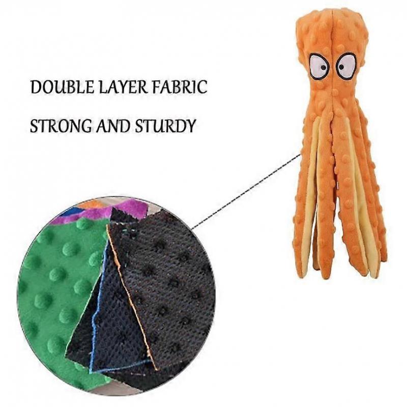 Whiskerspot 3pcs Octopus Dog Toy Set, Eco-Friendly No-Stuffing Plush Squeaky Chew Toys for Small Medium Dogs, Interactive Training (2025 New)