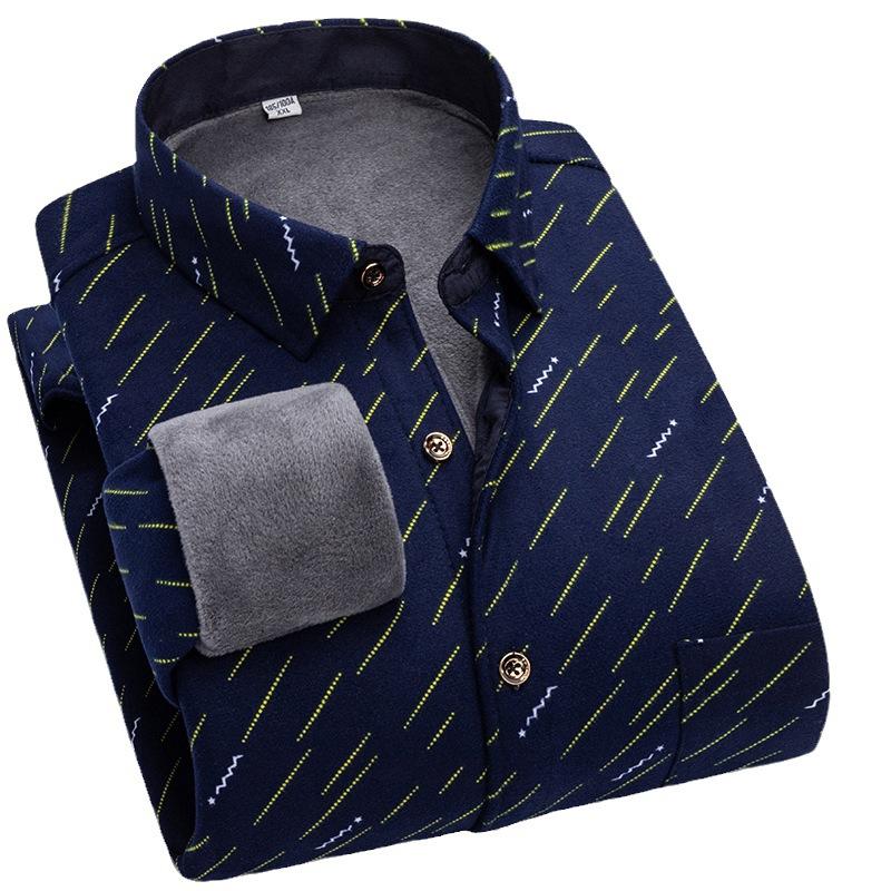 Осенне-зимняя клетчатая и флисовая плотная рубашка для мужчин с длинным рукавом, теплая повседневная рубашка для молодых мужчин, двухсторонняя флисовая рубашка