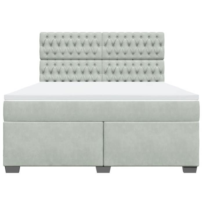 Maison Exclusive - Sommier à lattes de lit et matelas Gris clair 180x200cm Velours