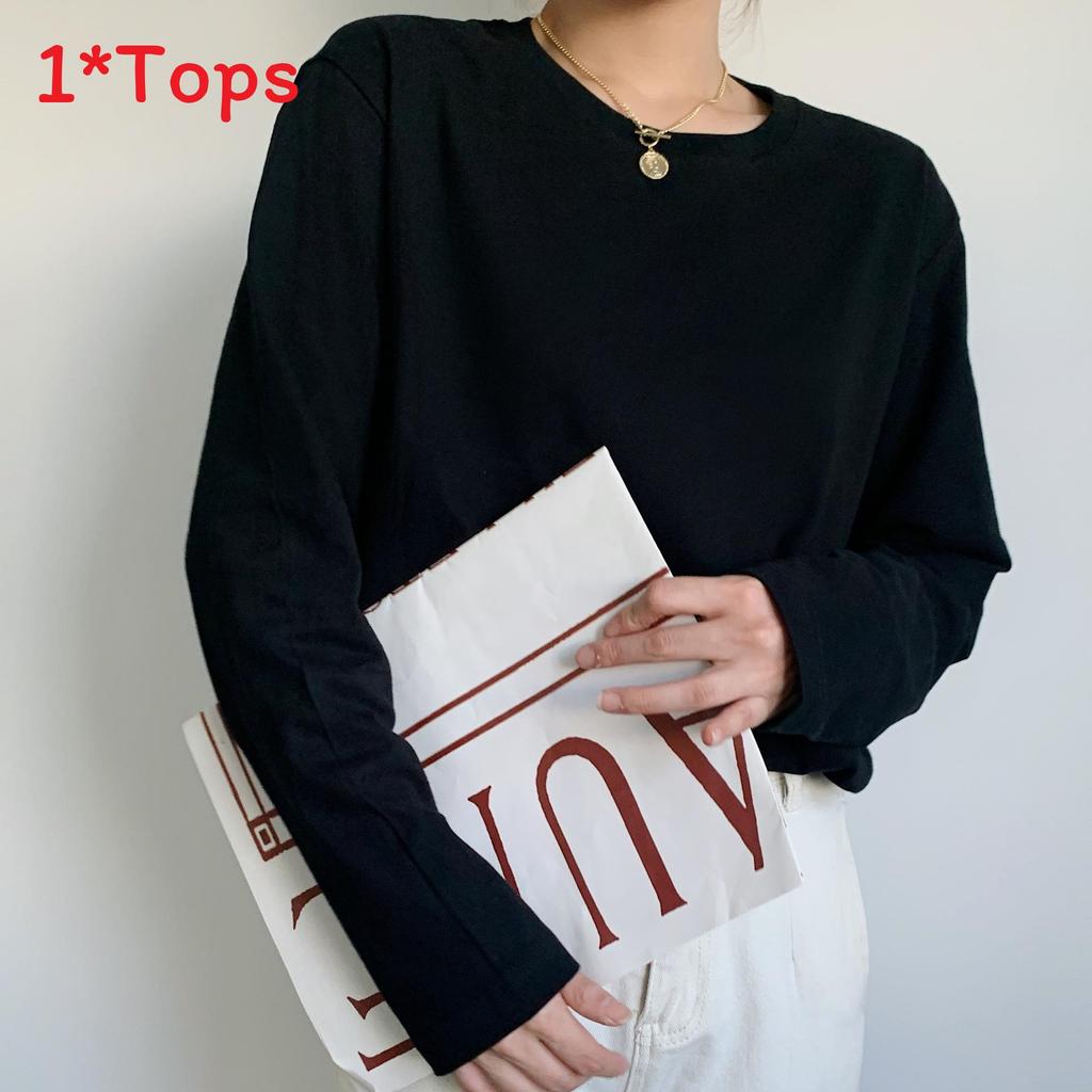 Cotton Long Sleeve T Shirt For Women Men Casual Basic With Round Neck For Spring