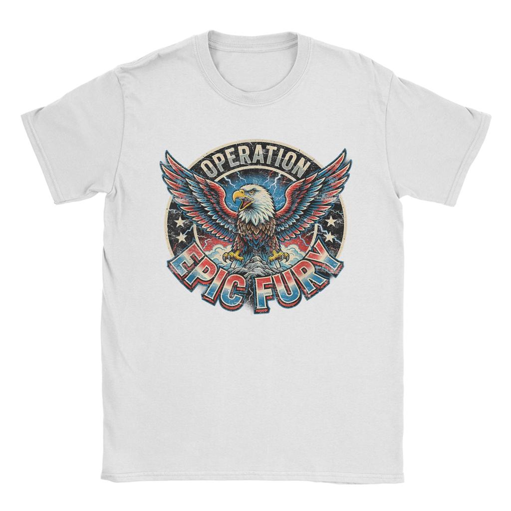 Operation Epic Fury American Flag T Shirts Unisexs 100 Cotton Creative TShirts Round Neck Tee Shirt Short Sleeve Tops