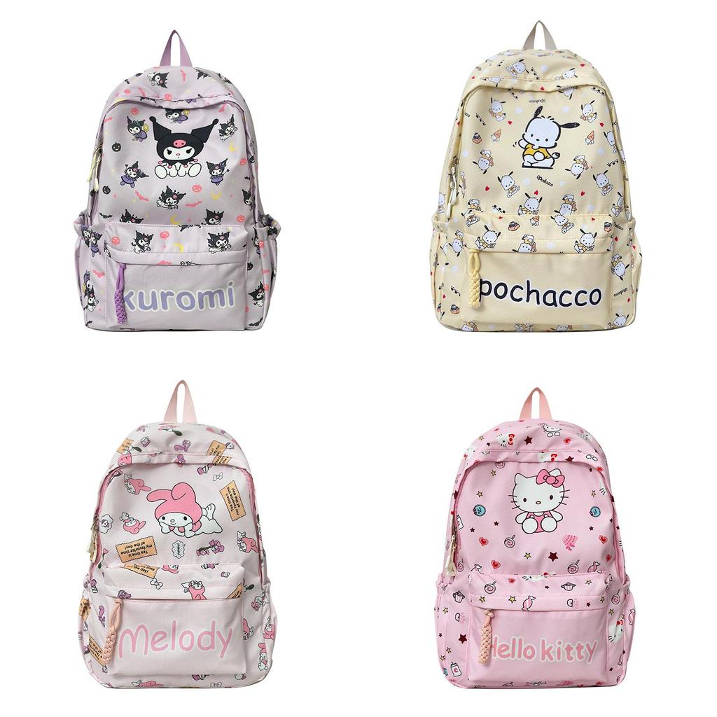 Детский рюкзак Hello Kitty с принтом из букв и мультфильмов для школы и повседневного использования