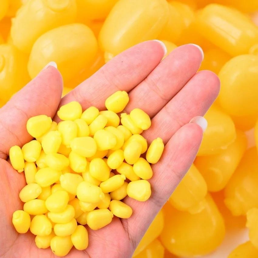 50/100Pcs Colored Carp Fishing Flavour Grass Carp Bait Floating Corn Soft Pellet Lure Creamy Corn Fragrance Bait Fishing