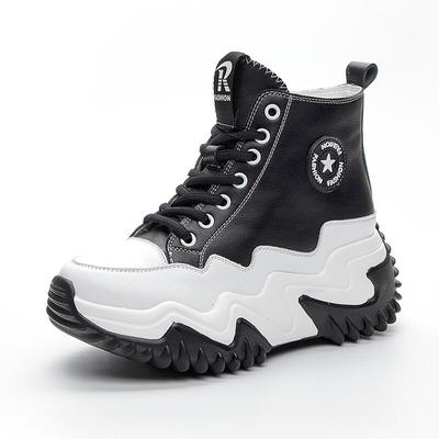 Кожаные белые туфли с внутренним увеличением высоты 8 см, женская осенняя повседневная обувь, кроссовки, роскошная обувь на платформе T êNis Feminino