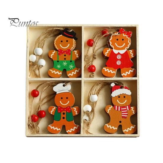 12 шт. рождественские подвесные украшения деревянные пряничные человечки гномы подвеска для рождественской елки украшения для дома кухни праздничные принадлежности для вечеринок