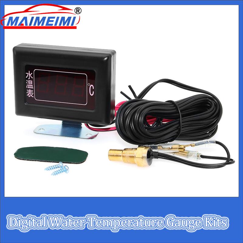 New Digital Water Temperature Gauge Kits & Sensor Plug Water Tempe Sensor 10MM 1/8 NPT for Car Engin Fit for 12V~24V Car