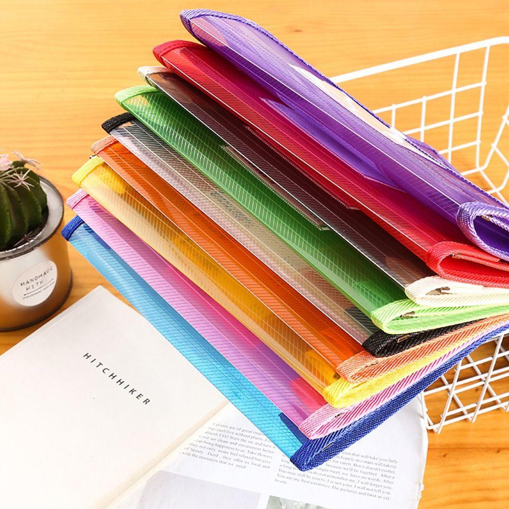 Large Capacity Waterproof PVC Bag Envelope Folder A4 File Folders Document Bag File Organizer
