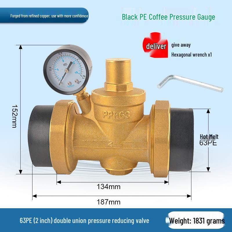 Редукционный клапан давления для водопроводной трубы для бытовых нагревателей - PPR20/25/32, 4-точечный PE фитинг