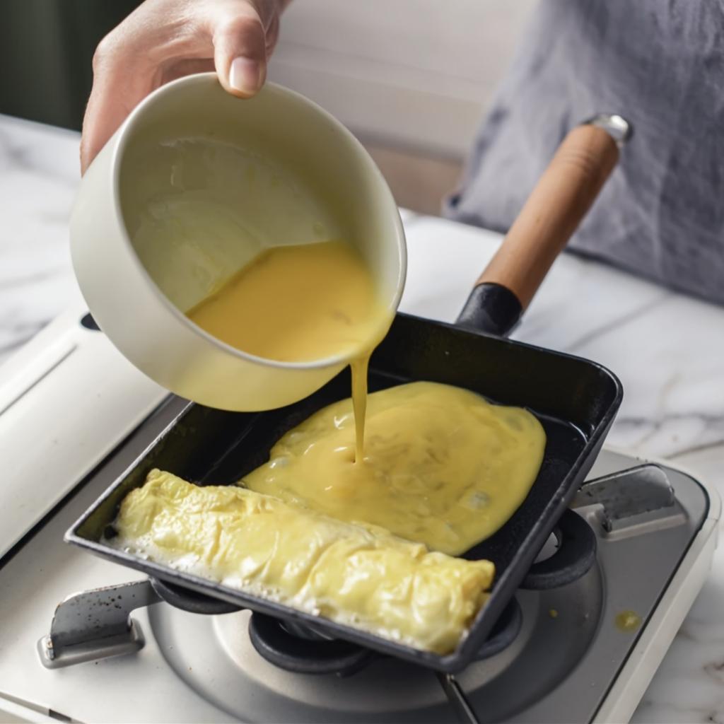 2pcs Non Stick Square Cast Iron Skillets Thick, Heat Distributed, Durable Japanese Style Egg Pancake Pans for Perfect Omelets and Crepes