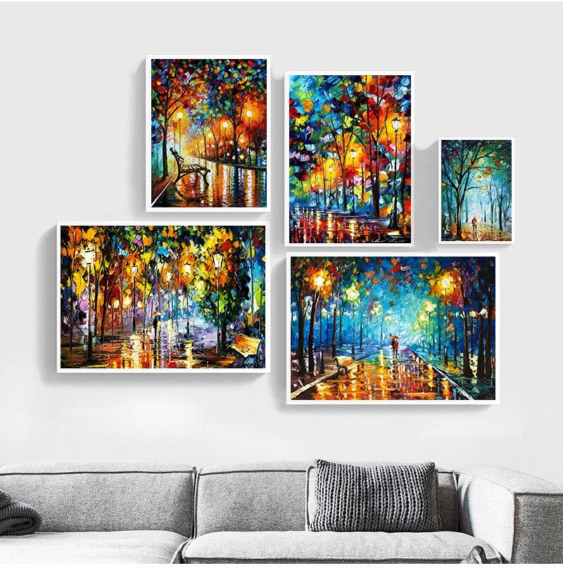 Coloring Hand - Painted Oil Painting Landscape For The Living Room Wall Art Home Decoration Abstract Without Frame
