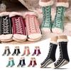 1Pair Non-slip Floor Sleeping Socks Striped Snow Socks Fashion Slipper Sock for Woman Girls