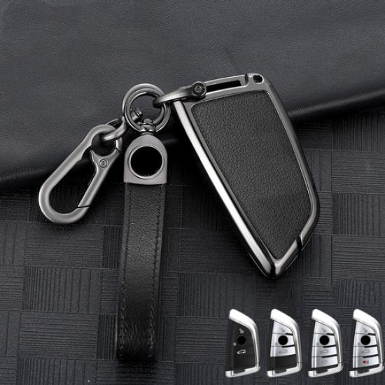 Zinc Alloy Leather Car Smart Key Fob Case Cover For BMW X3 X4 X5 X6 4 5 7 Series