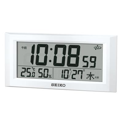 Seiko Clock Seiko Clock Настенные часы Настольные часы Спутниковое радио Цифровой календарь Дисплей температуры и влажности Белый жемчуг GP502W SEIKO