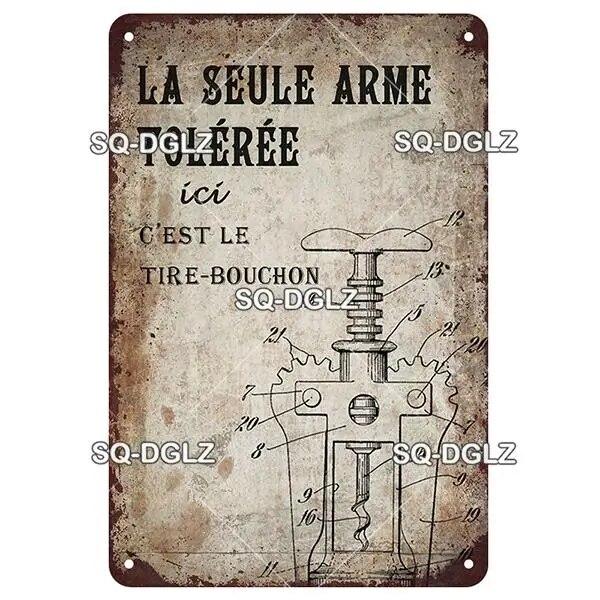 SQ-DGLZ Vintage Metal Sign French Beer Bar Tin Sign Shop Plate Home Bar Door Wall Decor Sticker Decoration Plaque Poster Gift