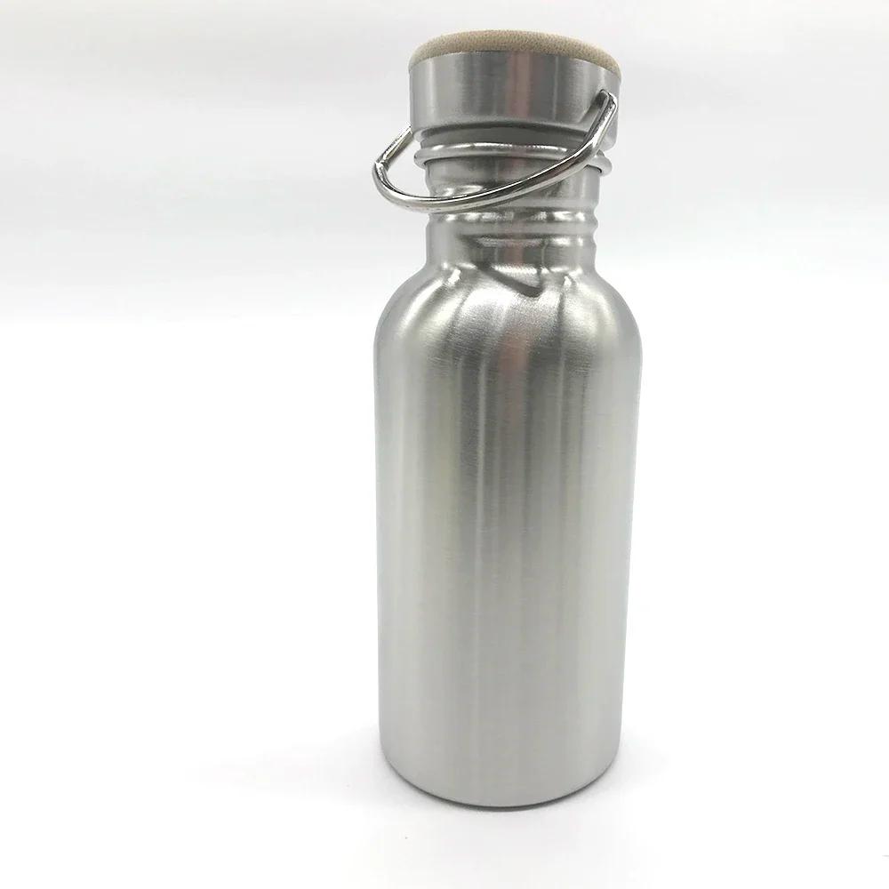 Бутылка для воды из нержавеющей стали с ручкой 1000 мл/750 мл/500 мл/350 мл Спортивные металлические фляги Путешествия Велоспорт Пеший туризм Кемпинг велосипедная фляга