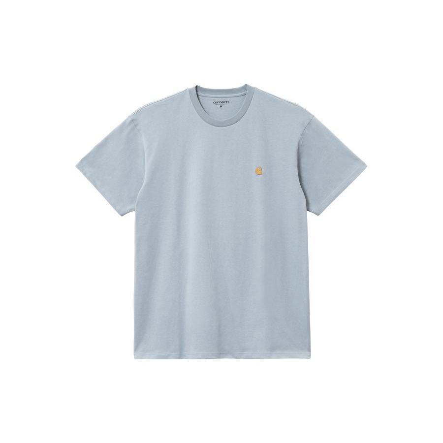 Carhartt WIP Мужская повседневная футболка с коротким рукавом и круглым вырезом с однотонным логотипом SS23 Топы CHXTES236391K-BLL