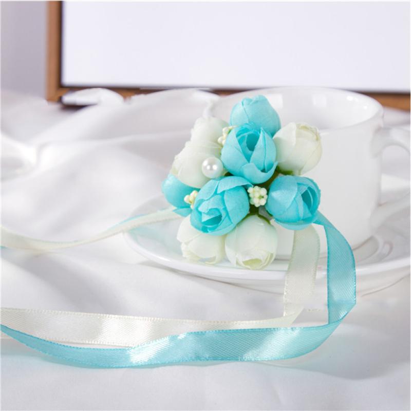 Корсаж на запястье, браслет невесты из искусственного шелка с цветком, свадебные аксессуары, рука сестры