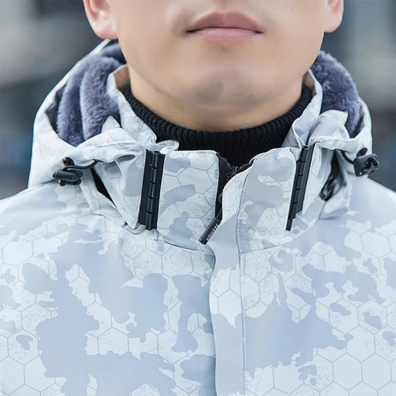 Мужская шерстяная куртка с капюшоном в стиле милитари, водонепроницаемая, толстая, теплая, повседневная одежда