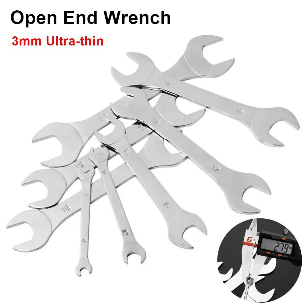 1Pcs 3mm Ultra-thin Thin Open End Wrench Hi-Spec Double-end Fixed Spanner  Car Bicycle Repair Tool