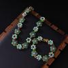 Винтажное ожерелье в придворном стиле с цветами, средневековый винтажный набор украшений в стиле легкой роскоши, старый эмалированный расписной браслет
