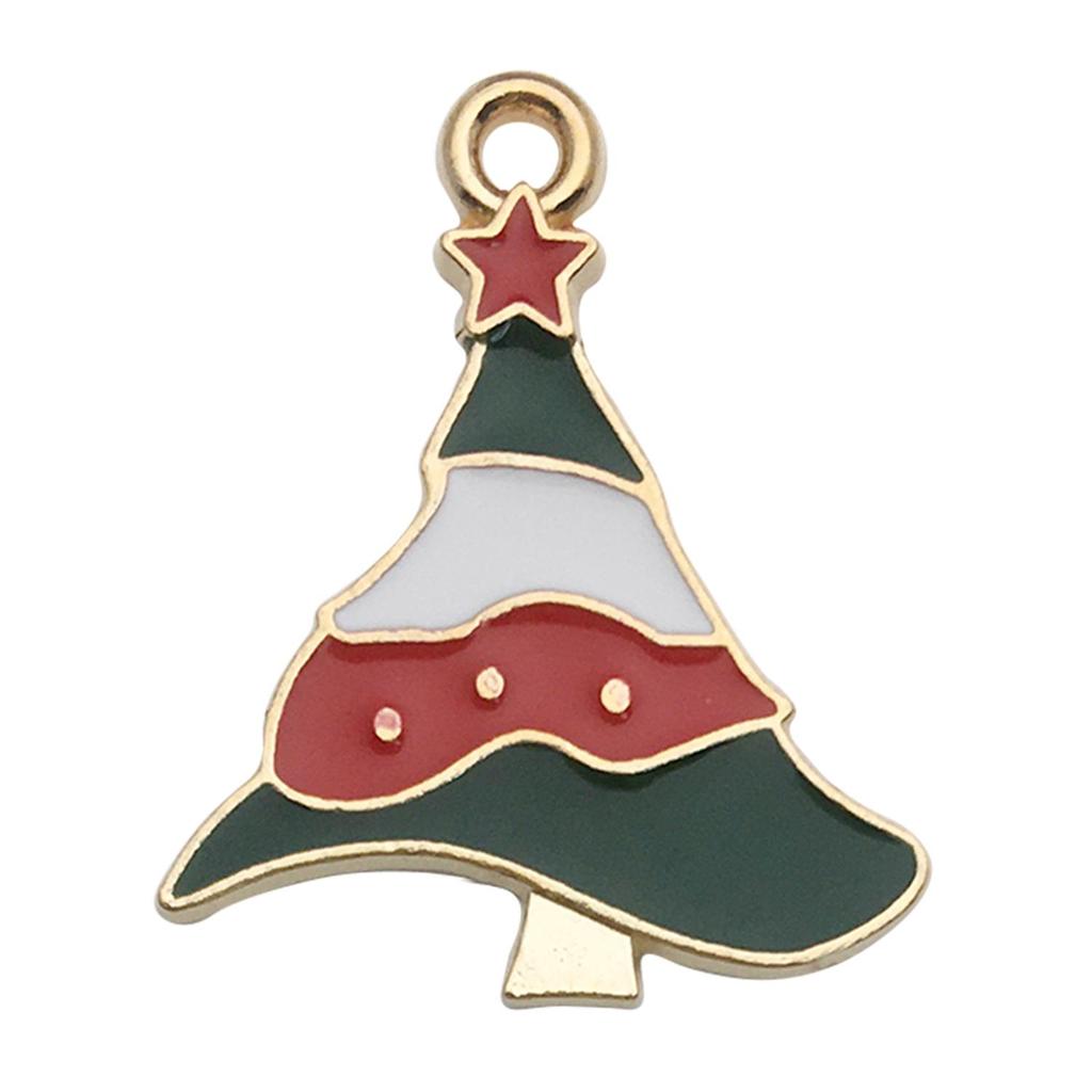 Set of 50 Christmas Oil Drop Pendants: Cute Santa, Snowman, Tree DIY Jewelry Accessories