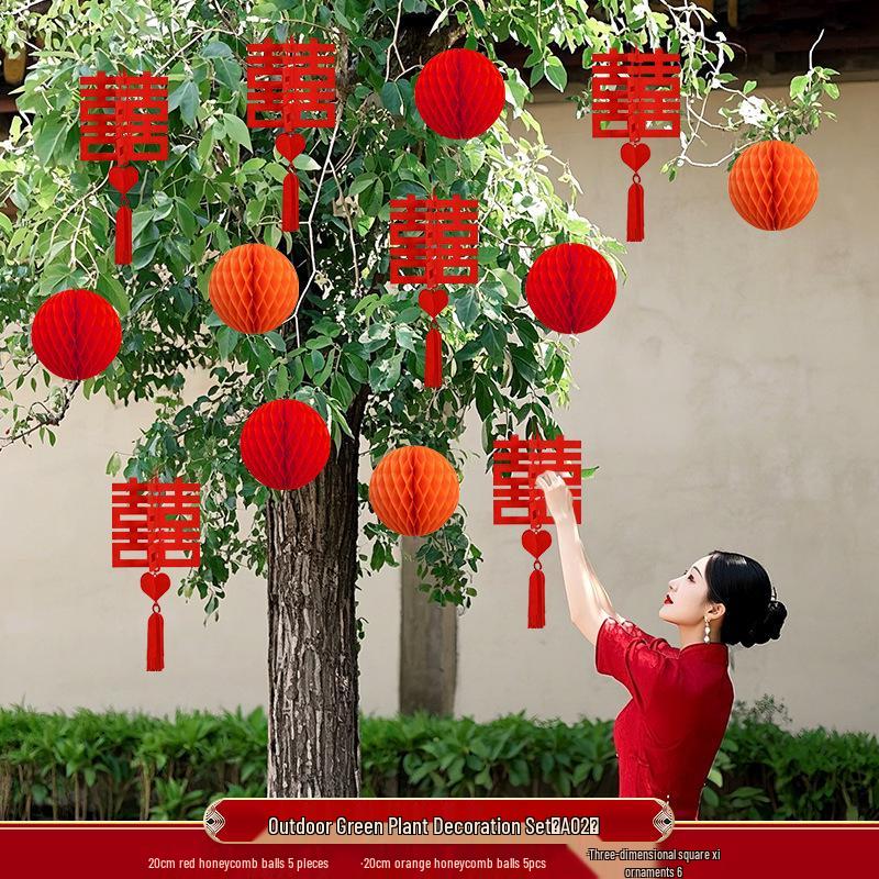 Подвесные фонари в деревенском стиле для украшения дерева - Свадебные и новогодние уличные украшения