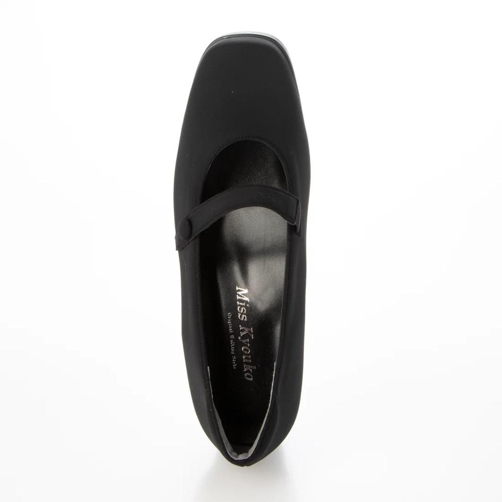 Formal pumps for with silent arch suitable for formal occasions shoe numerical women, black, strap, water-repellent finish, heel, support, (106915)