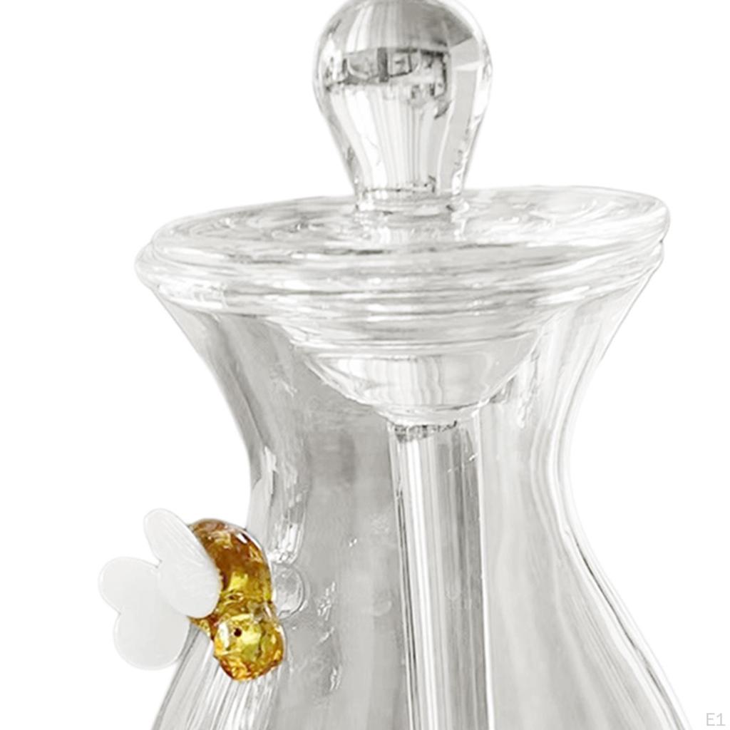 Beehive Honey Pot Clear Dispenser Glass for Home Dining Table Kitchen